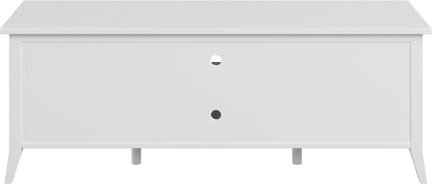 55 Inch TV Stand White With Storage Shelves And Cubbies