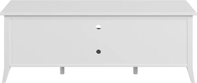 55 Inch TV Stand White With Storage Shelves And Cubbies