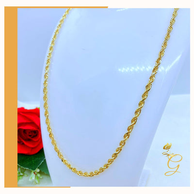 10K Gold Rope Chain 24” 3.06 MM Width