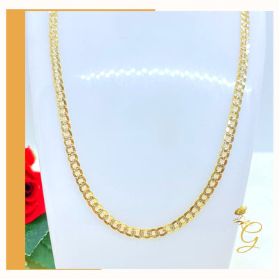 10K Gold Diamond cut Cuban link Chain 24” 4.41  MM Width