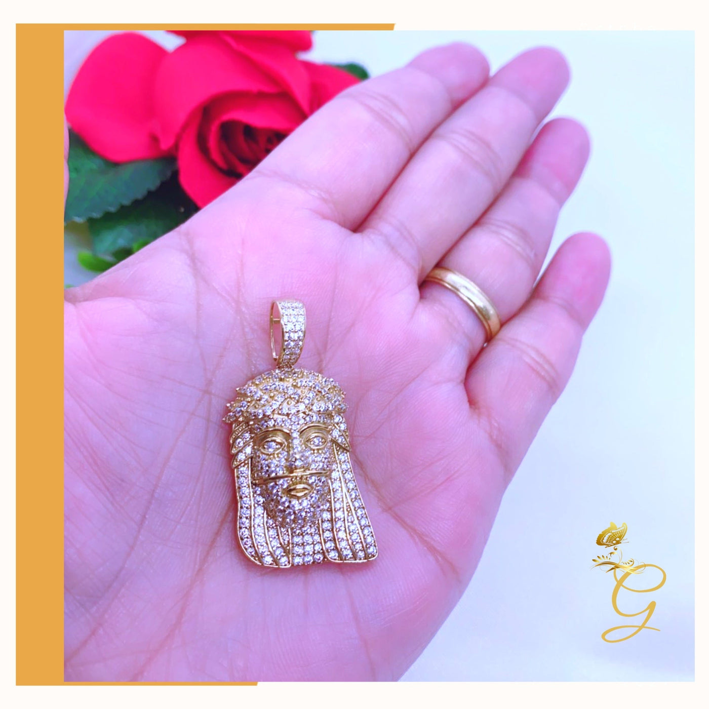 10K Yellow Gold Jesus Pendant