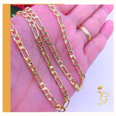 10K Gold Chain - Mens Solid Figaro Chain 24” 4.98MM Width