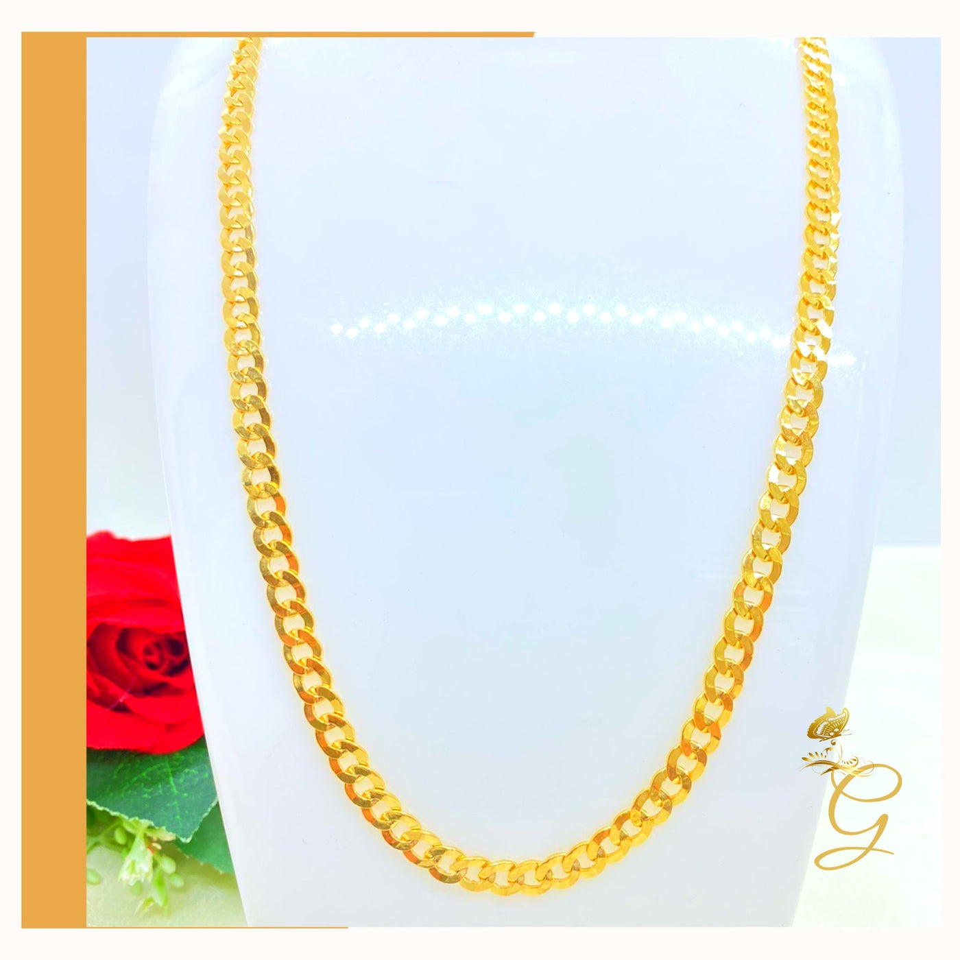 10K Gold Cuban link Chain 24” 5.53MM Width