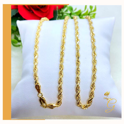 10K Gold Rope Chain 24” 3.06 MM Width