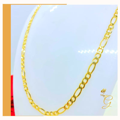 10K Gold Chain - Mens Solid Figaro Chain 24” 4.98MM Width
