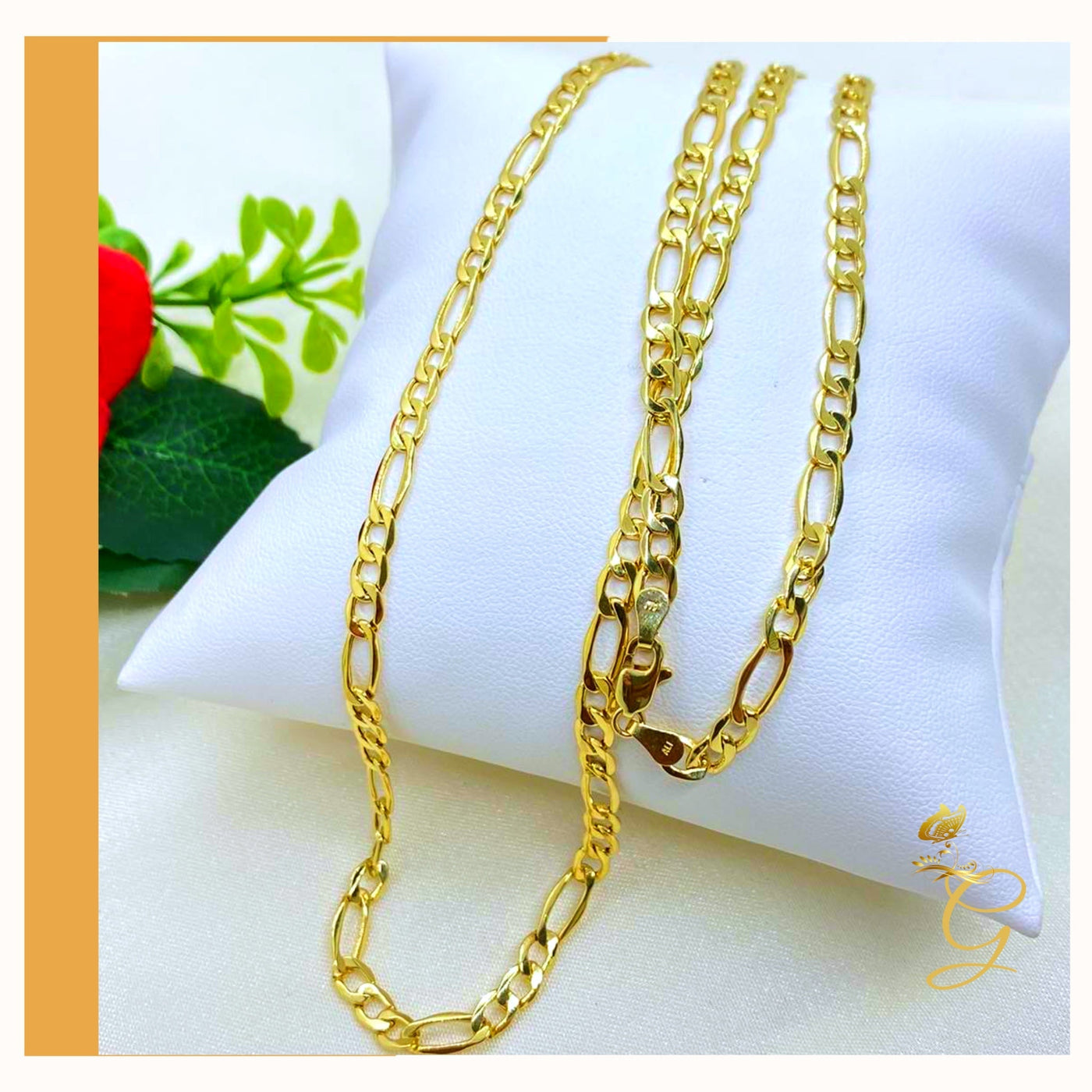 10K Gold Chain - Mens Solid Figaro Chain 24” 4.98MM Width