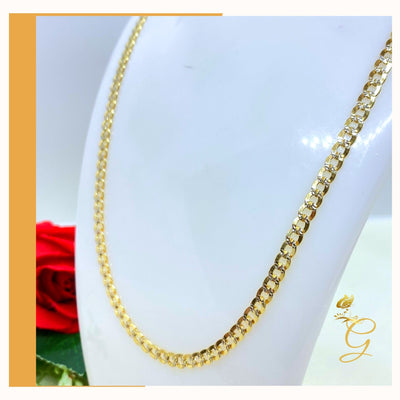 10K Gold Diamond cut Cuban link Chain 24” 4.41  MM Width