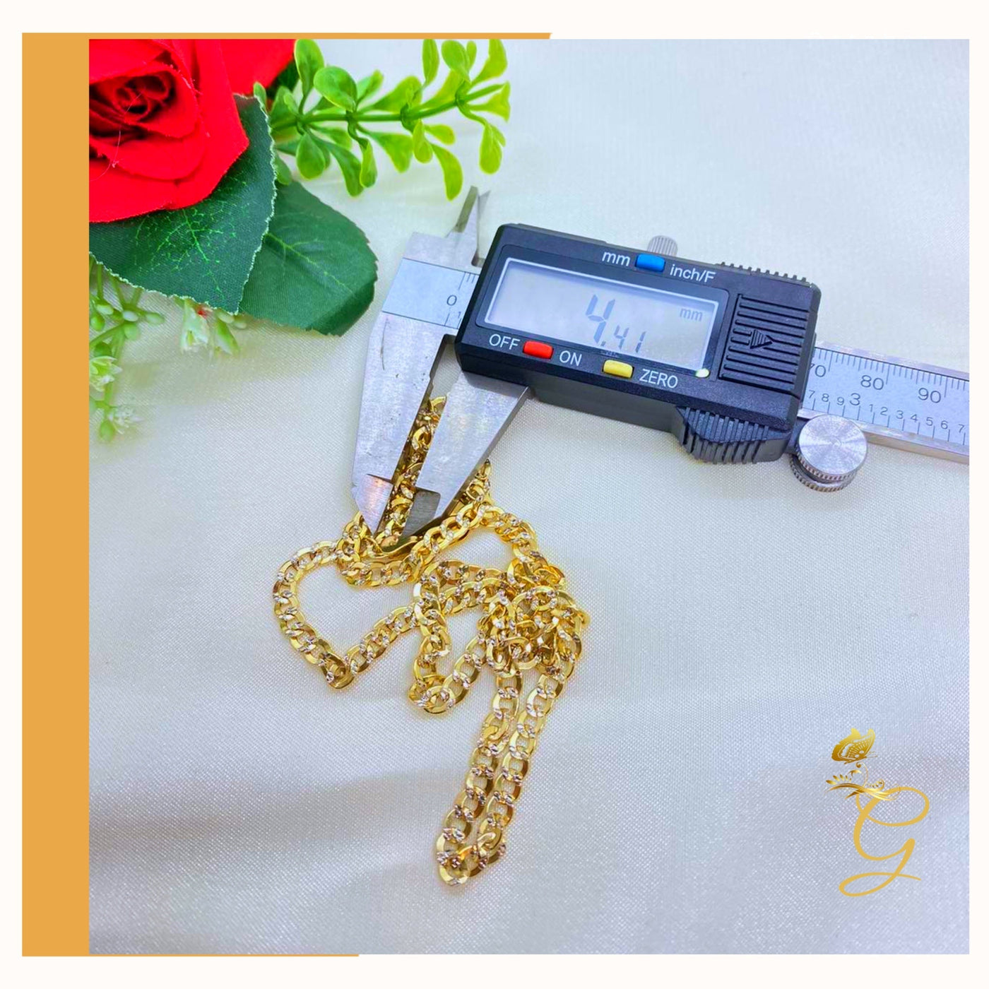10K Gold Diamond cut Cuban link Chain 24” 4.41  MM Width