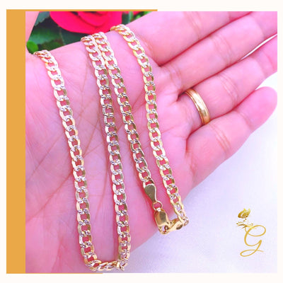 10K Gold Diamond cut Cuban link Chain 24” 4.41  MM Width