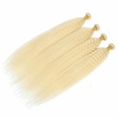 #1B/613 Kinky Straight 3/4 BUNDLES with CLOSURES & FRONTALS #613 Bundl