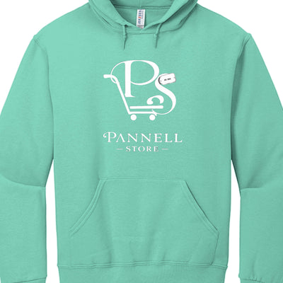 You are enough Adult Jerzees Pullover Hood in mint green with Pannell Store logo on front.