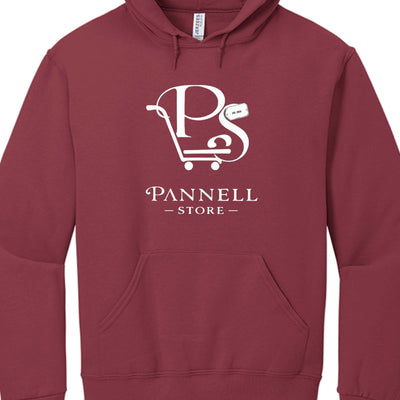 You are enough Adult Jerzees Pullover Hood in maroon with Pannell Store logo on the front.