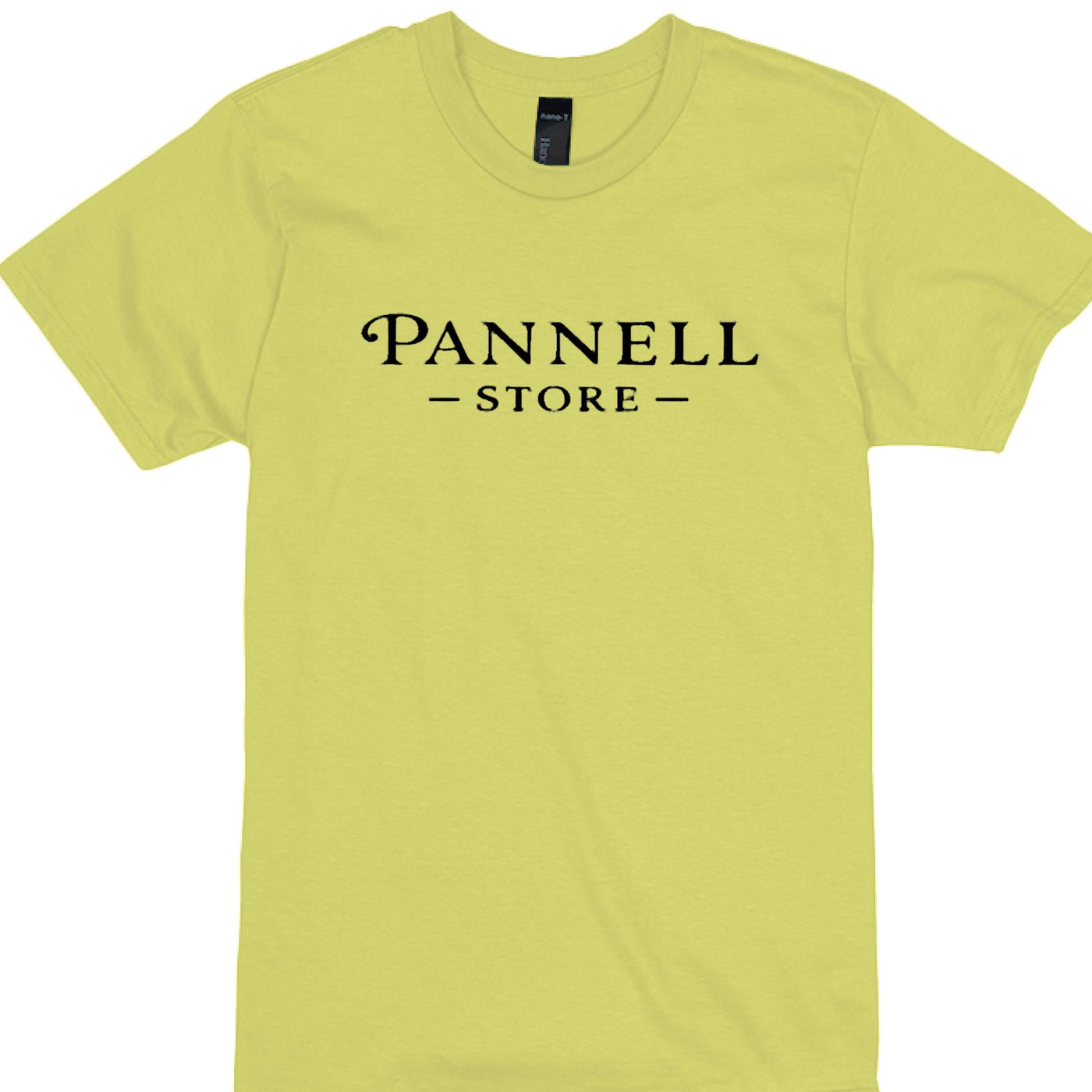 Addicted Tees Light - Pannell Store yellow t-shirt with black lettering.