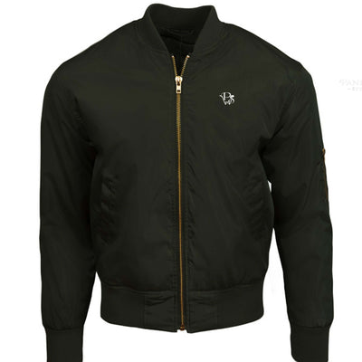 Pannell Store Bomber Jacket - sleek black design with zipper and embroidered logo