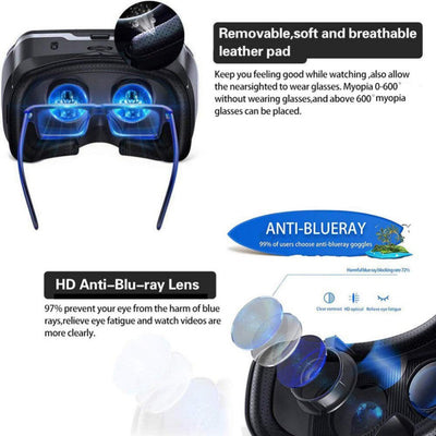 Dragon Flash VR Gaming Headset With Controller features removable leather pad and HD anti-blu-ray lens for comfort.