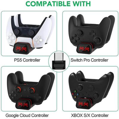 Controller Charging Dock For PS5 , Xbox Series S/X , Nintendo Switch