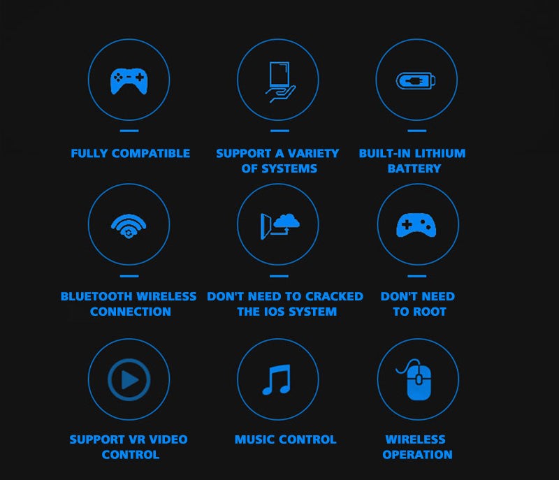 Dragon Flash VR Gaming Headset With Controller features fully compatible systems, Bluetooth connection, and lithium battery.