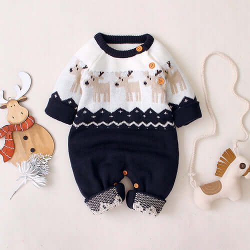 Baby Giraffe Shoulder Button Design Christmas Sweater