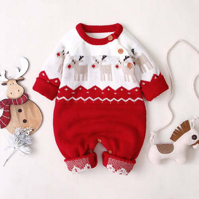 Baby Giraffe Shoulder Button Design Christmas Sweater