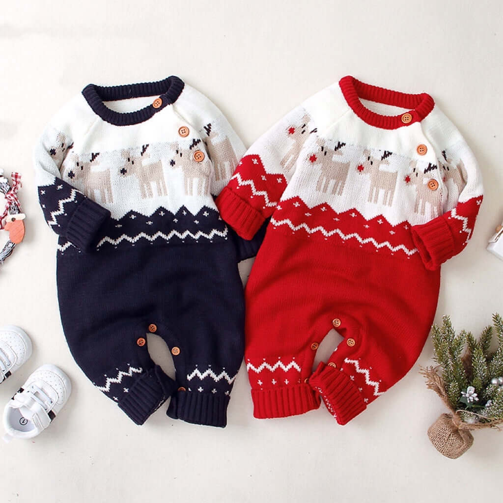 Baby Giraffe Shoulder Button Design Christmas Sweater