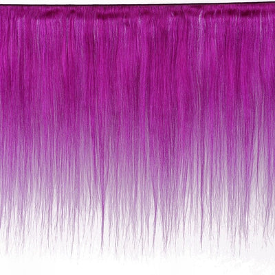 Purple 10A Grade Silver #1B/ purple  3/4 Straight BUNDLES with CLOSURE