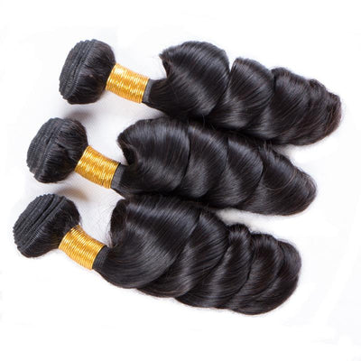 10a grade brazilian hair loose wave bundles with closures human hair