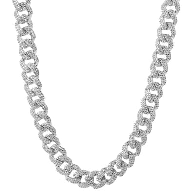 STALLION 18 MM Cuban Chain | 9211881 crafted in solid 925 Silver with cubic zirconia for a luxurious look.