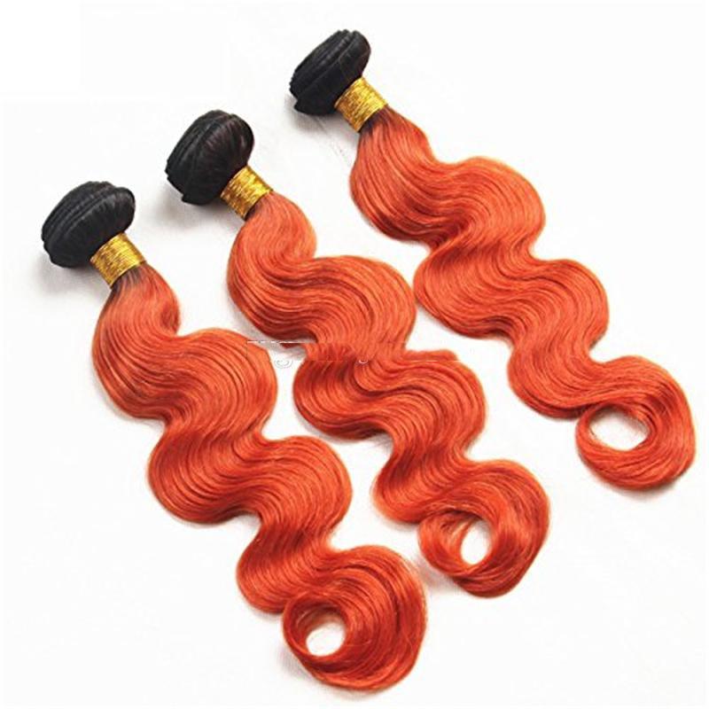 10A Grade Orange #1B/350 Body Wave BUNDLES with CLOSURES & FRONTALS