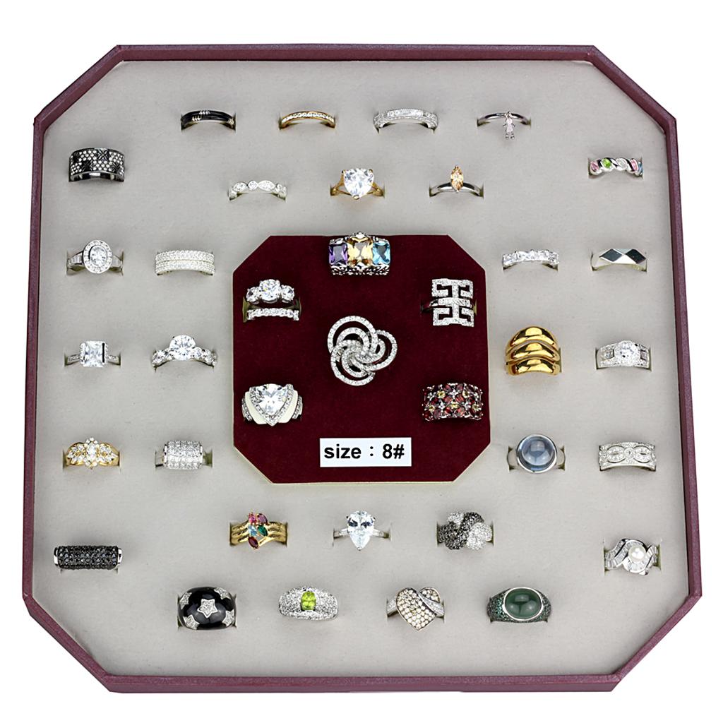 VK925-002-SIZE8 - Assorted 925 Sterling Silver Ring with Assorted  in