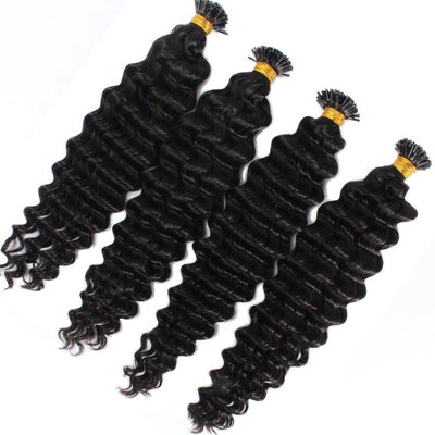 Brazilian Deep Wave Human Hair i Tip Microlinks Bulk Braiding Human Ha